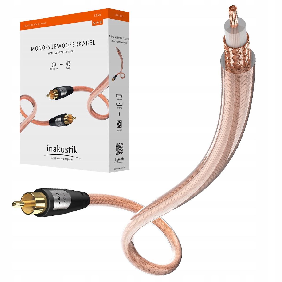 Inakustik Star II Audio MonoSub Kabel pro subwoofer 1x Rca 1x Rca 10 m