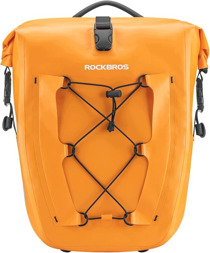 Rockbros Sakwa Rowerowa na Bagażnik Wodoodporna Torba 25-32L pomarańczowy