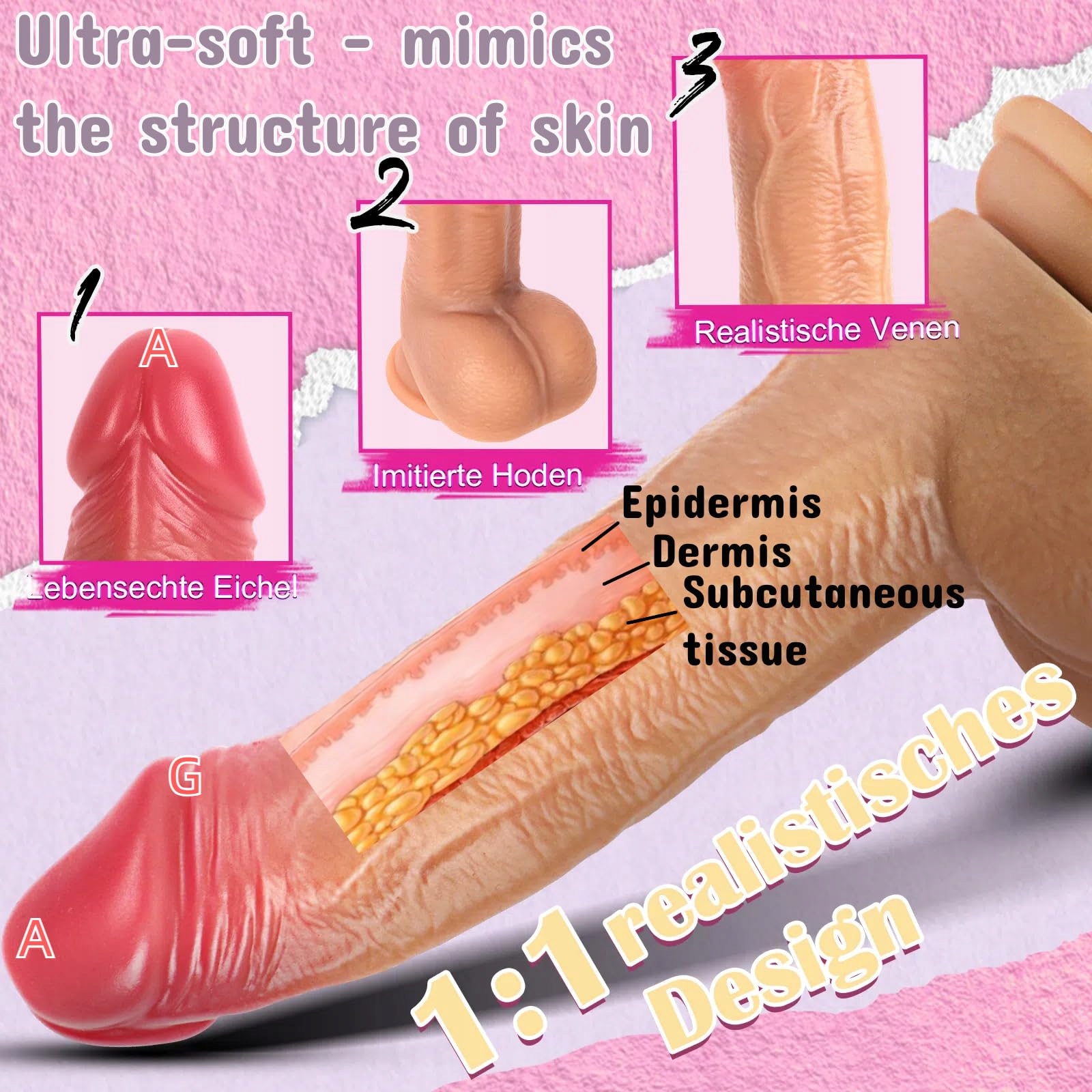 DILDO VIBRATOR Wibrator Dla Kobiet Realistyczny Dildo Z Funkcją Pchnięcia — miniatura 4