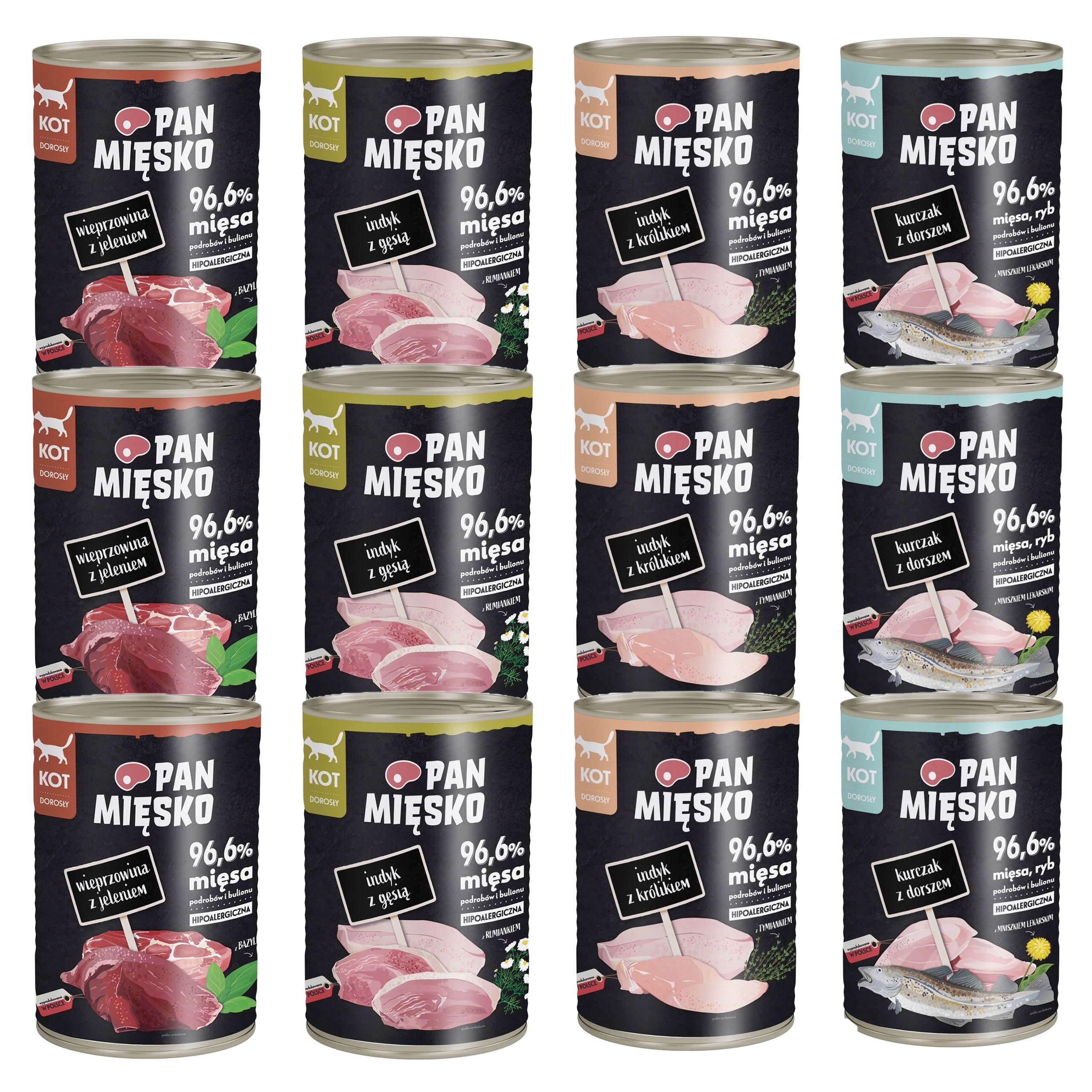 Pan Mięsko Krmivo mokré pro kočky mix chutí 12 x 400 g