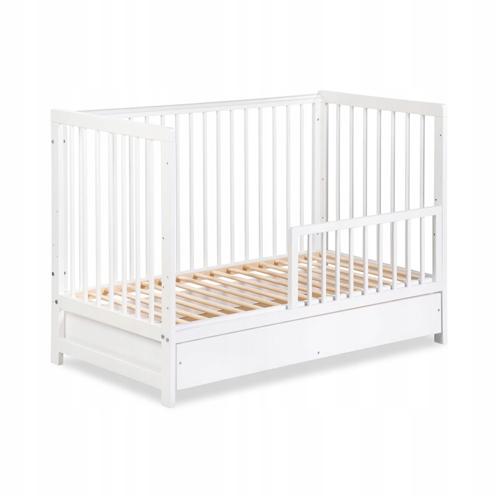 ŁÓŻECZKO DREWNIANE MEBLE KLUPŚ TIMI BIAŁE 60x120 Kolekcja TIMI