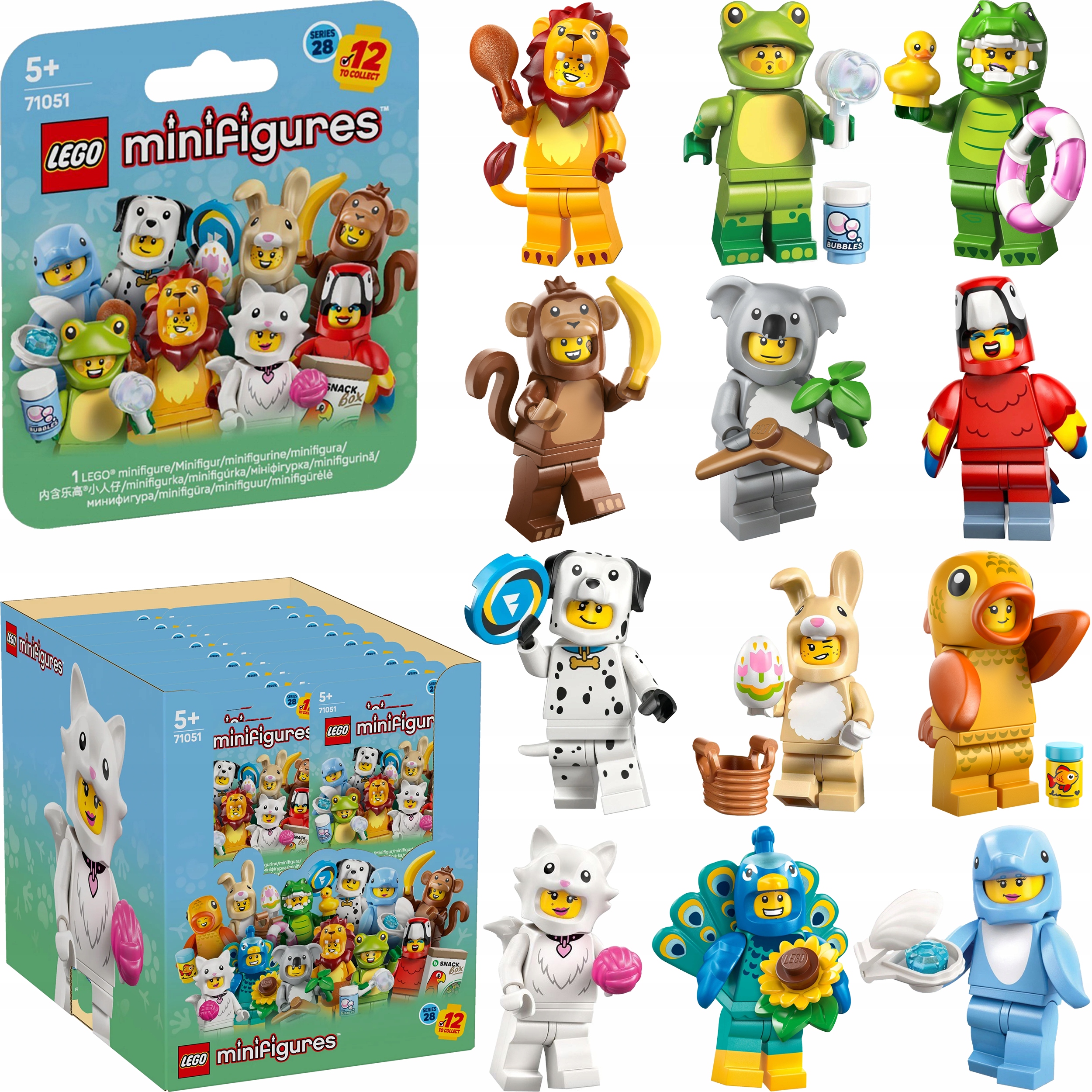 Lego Minifigures 71051 Série 28 Zvířata 3 Sady 36 Kusů
