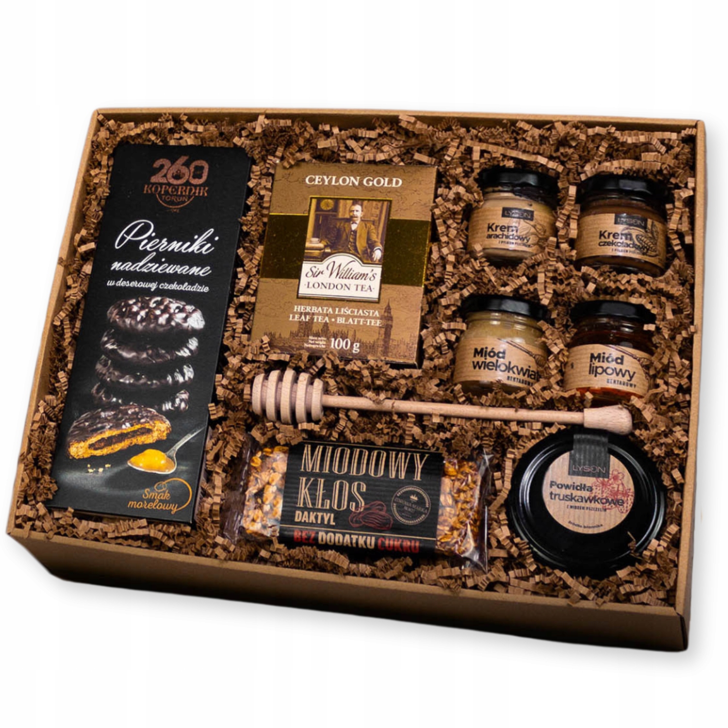 Dárková krabička Dárkový koš s perníčky, čajem a sladkostmi Dárek