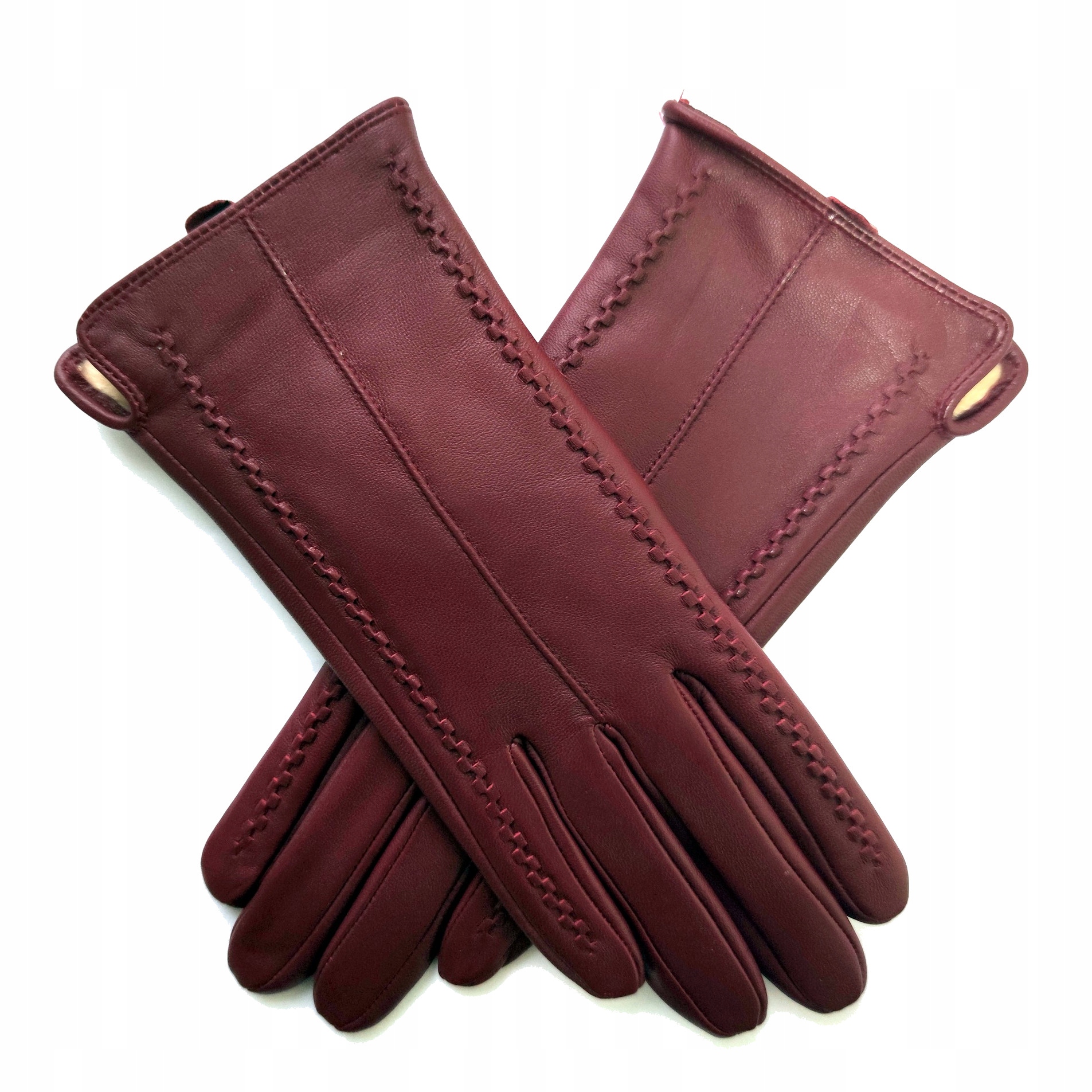 

Rękawice Rękawiczki z licowej owczej skóry bordo S