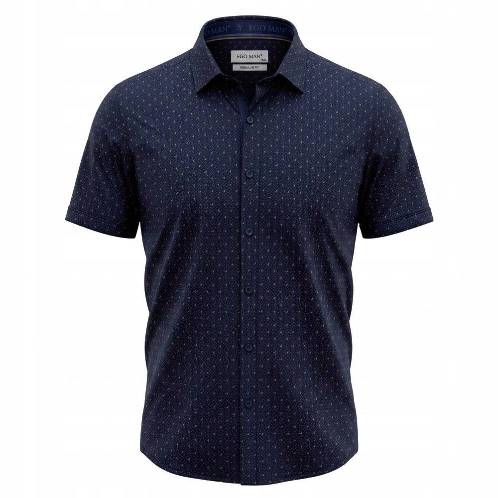 Ego Man košile pánská RE307-04 regular fit krátký rukáv 3XL tmavě modrá