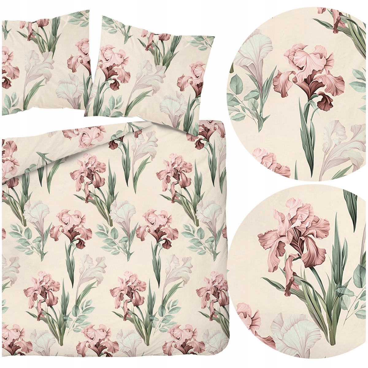 Pościel Satyna Bawełniana Asti 160x200 3 części na suwak