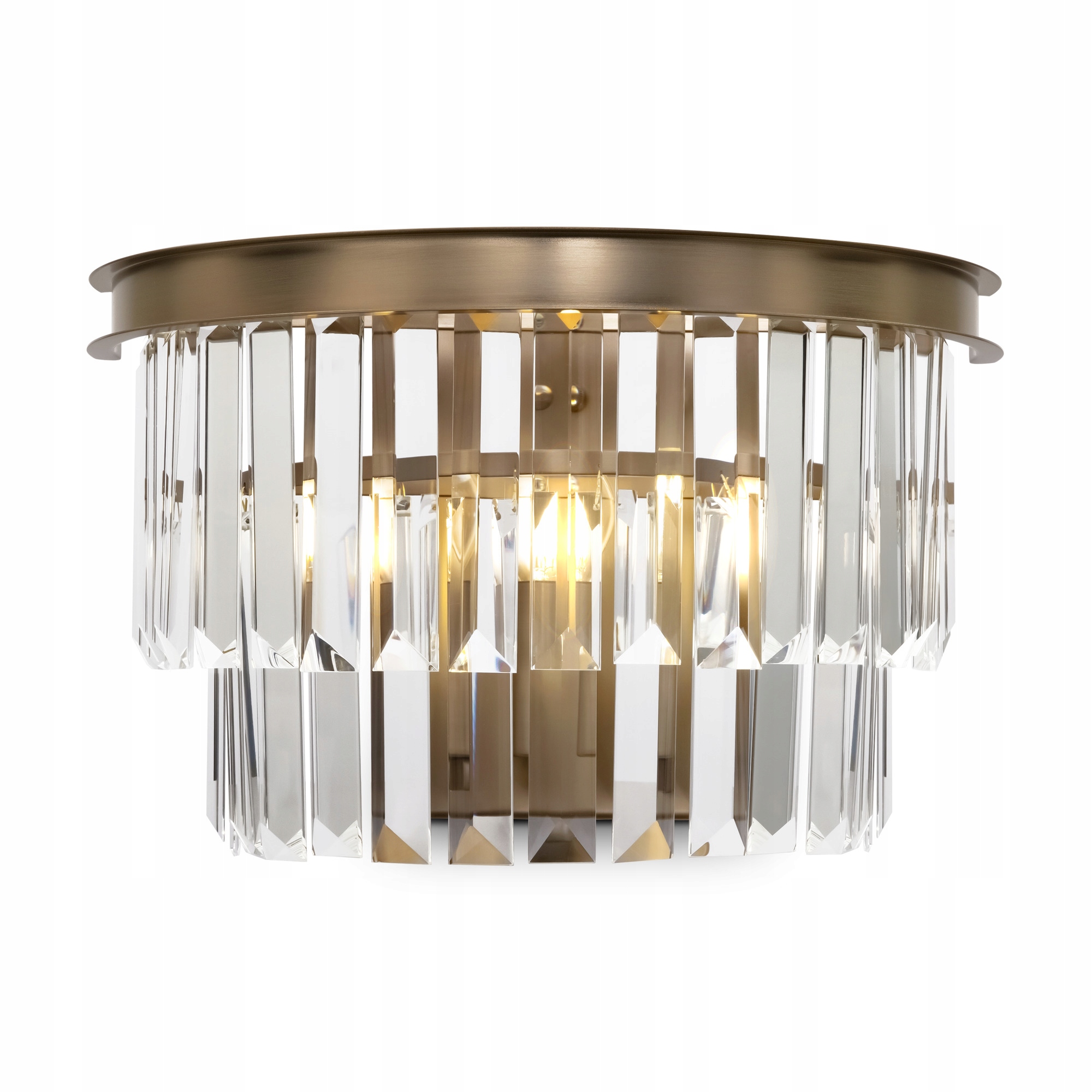 Nástenná lampa krištáľová mosadzná glamour polkruhová Maytoni