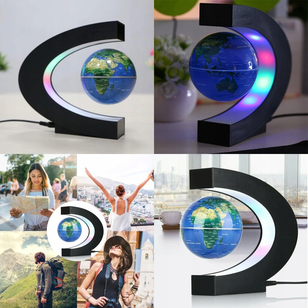 LEWITUJĄCY GLOBUS MAGNETYCZNY LED GLOBUS INTERAKTYWNY GLOBUS PODŚWIETLANY Kod producenta 1129BUEU6HG