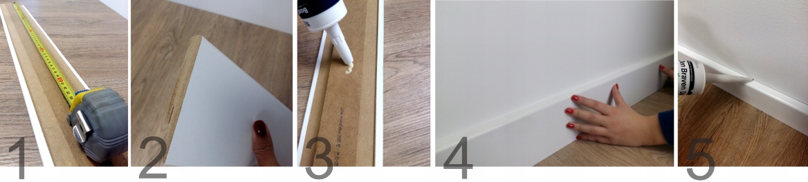 6 listwa przypodłogowa PaintMe cokół biała 2,4m Materiał MDF