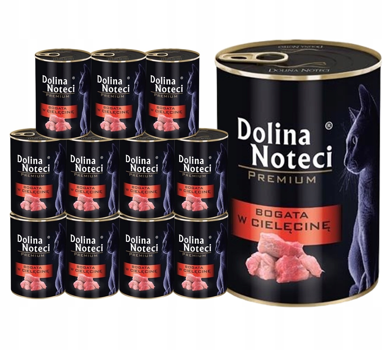 Levně Mokré krmivo pro kočky Dolina Noteci Premium Telecí 12x400g Bezobilné