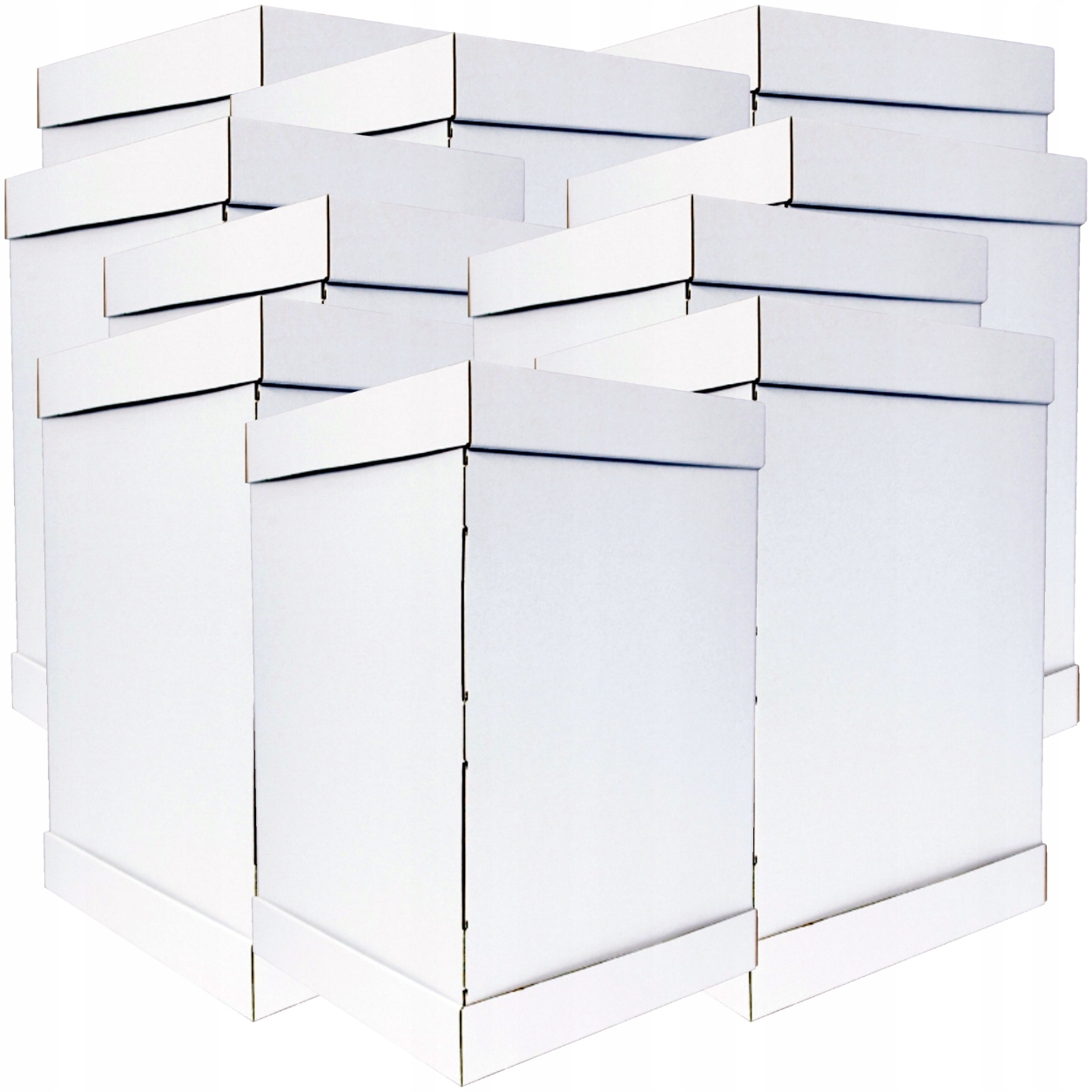 10x Krabice na dort s vysokým patrem 41x41x45 cm bílá Strong Krabička