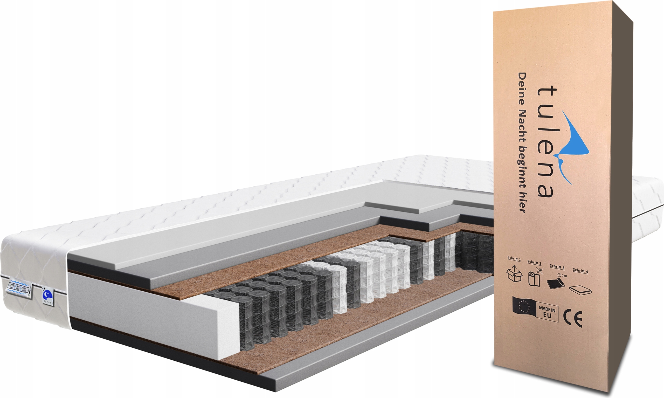 Materac 160x190 twardy H4+H5 7 Stref Premium dwustronny oddychający