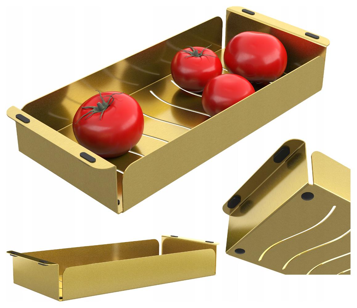 Ocelová Vložka Košík Do Dřezu Zlatý Univerzální Odkapávač 42x18 cm