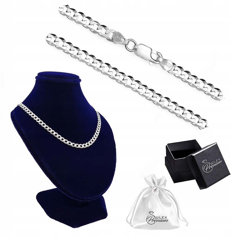 Stříbrný řetízek ryzost 925 Diamantová pletenina Pancerka 65 cm x 4.5 mm