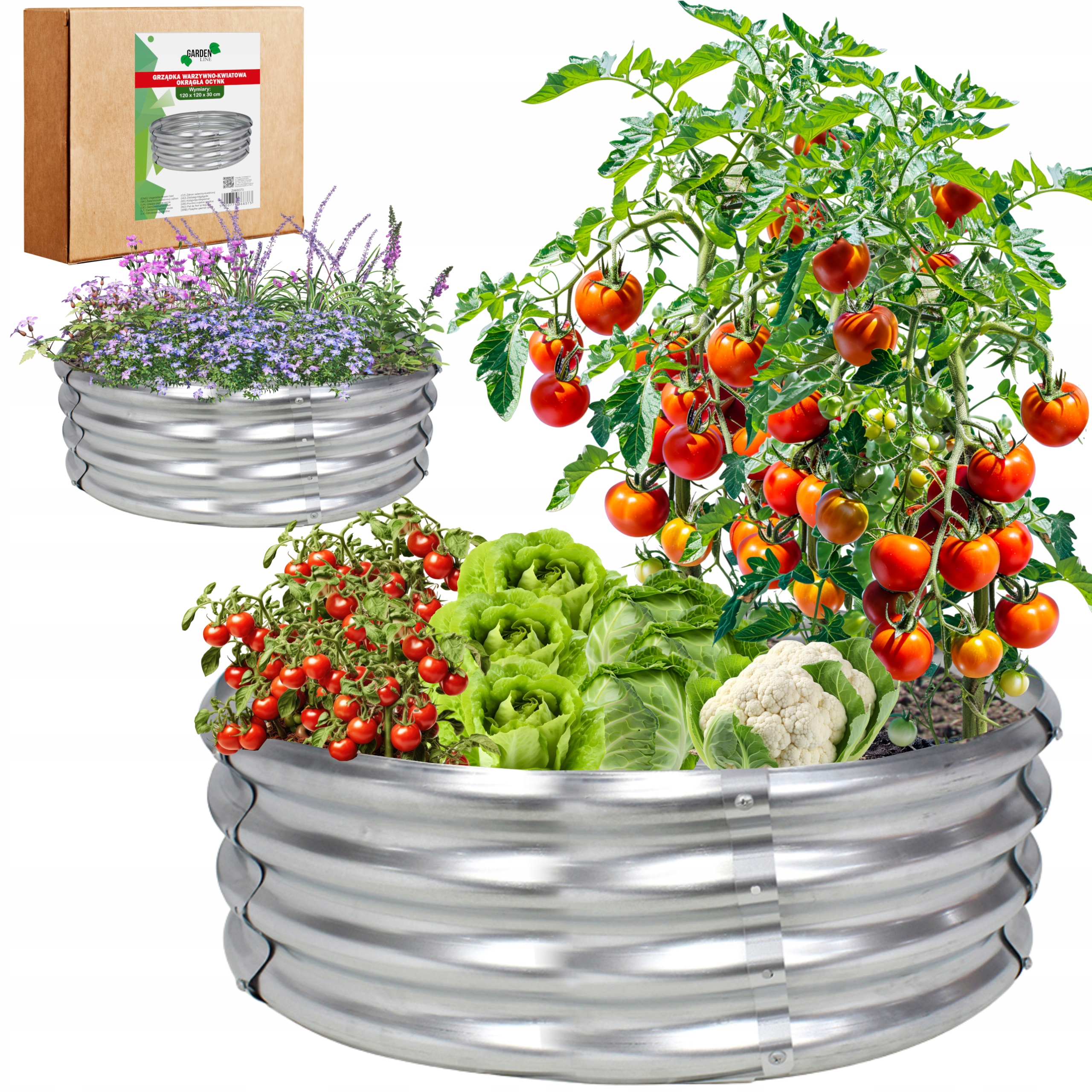 GRZĄDKA PODWYŻSZONA WARZYWNIAK WARZYWA KWIATY STAL 60X60X30cm OCYNK OGRÓD