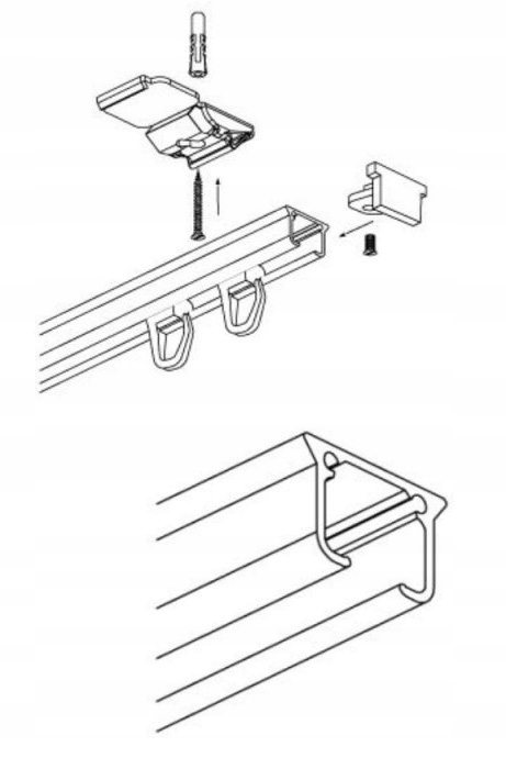 Szyna karniszowa pojedyncza 1mb KOMPLET ZS-100 Marka Creativa