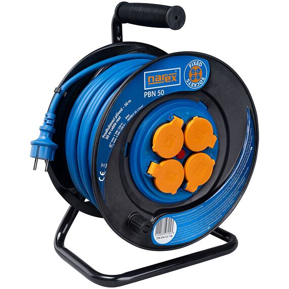 Narex Pbn 50 kábel 230V predlžovací 50m/4Z, 1,5mm2, 3200W, IP44, guma, pev