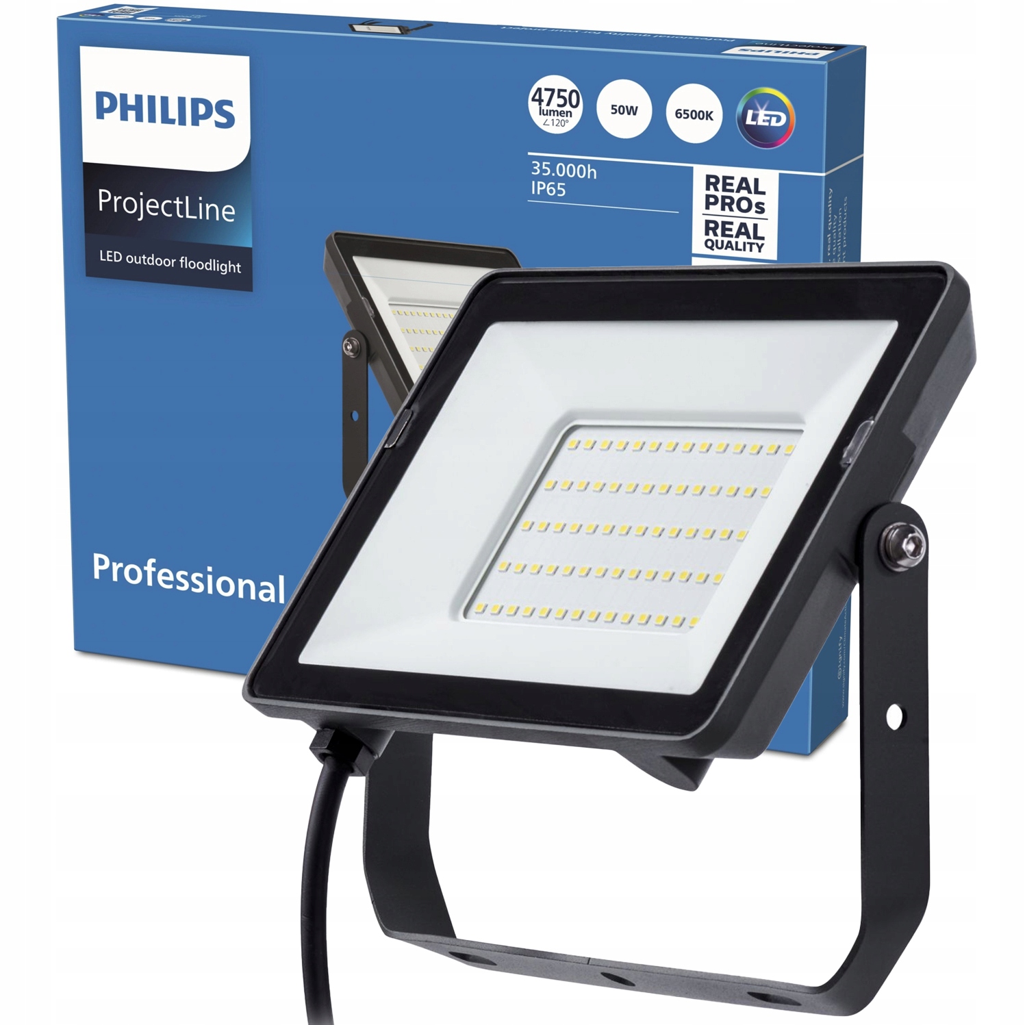 Led Osvětlovač Philips Lampa 50W 4750lm 6500K IP65 Halogen Projectline