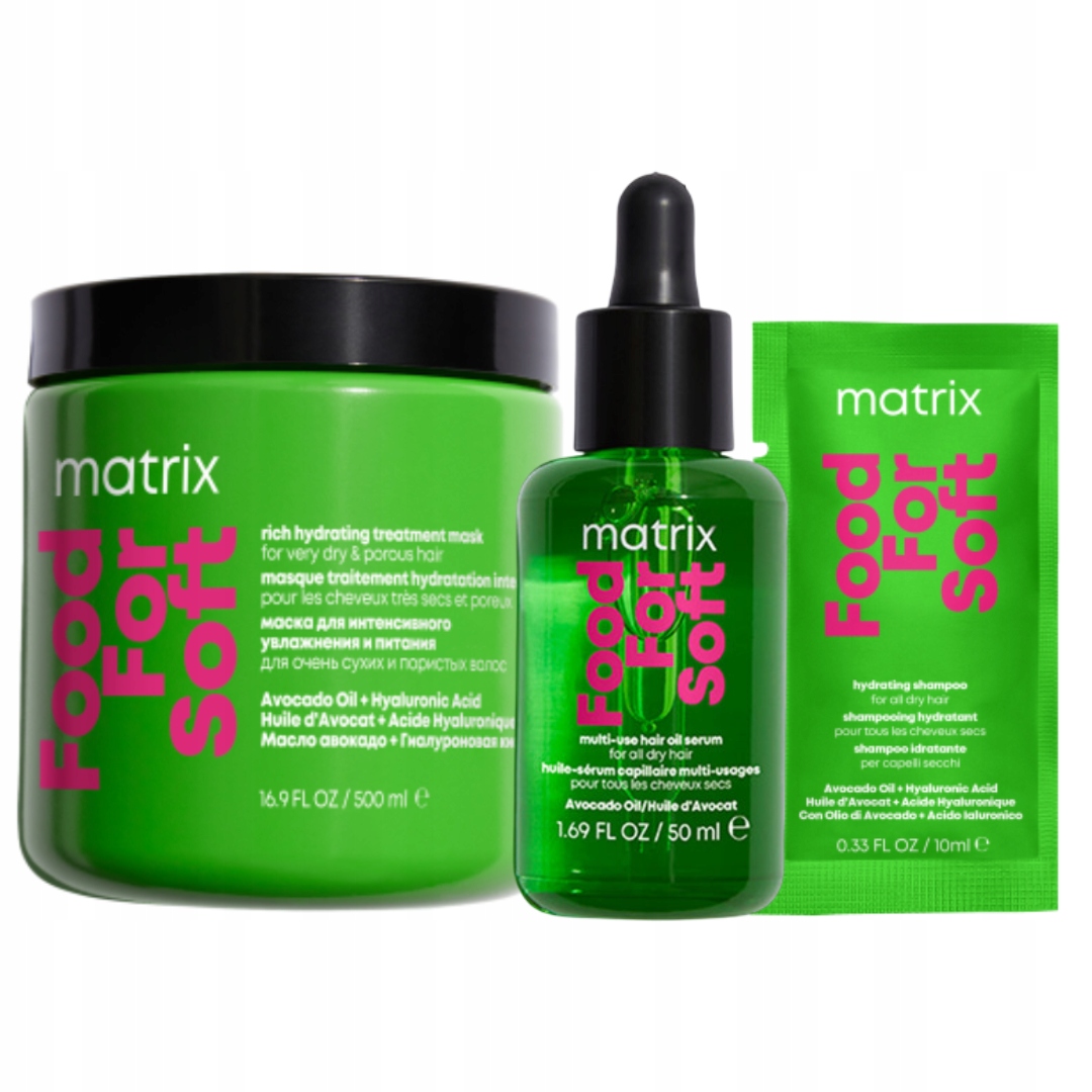 Food For Soft zestaw: maska 500 ml + olejek 50 ml + szampon 10 ml