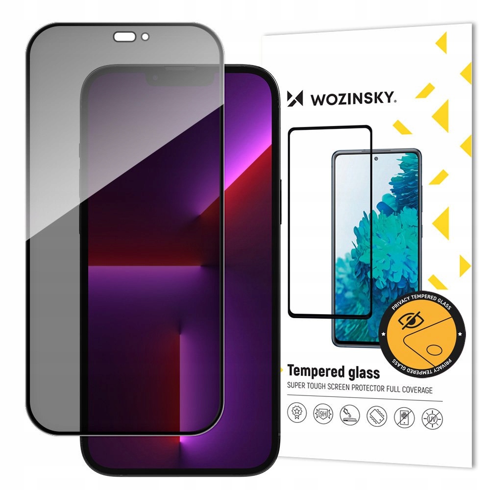 Szkło prywatyzujące z filtrem Anti Spy do iPhone 15 Pro Max Wozinsky