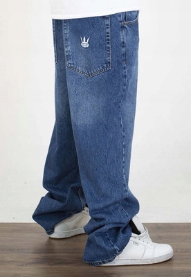 Kalhoty Jigga Wear Crown Baggy Jeans modré