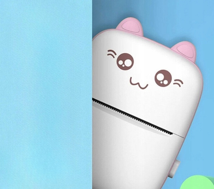 DRUKUŚ DRUKARKA KOT TERMICZNA MINI DRUKARKA PRZENOŚNA +1 ROLKA PAPIER Stan opakowania oryginalne