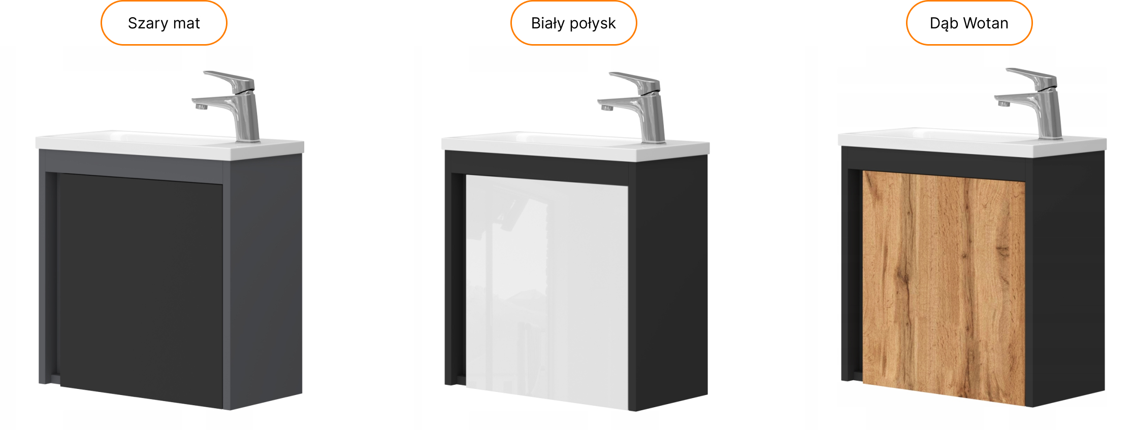 OMEBLE Szafka łazienkowa wisząca, szafka z umywalką, szafka 50 cm antracyt Liczba półek 1