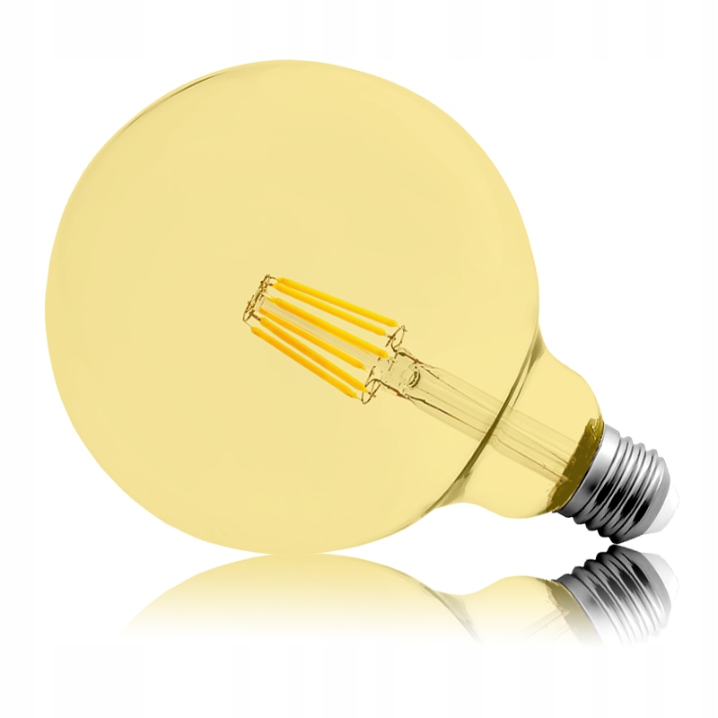 

Duża Żarówka G125 Filament Led 8W E27 Edison Amber