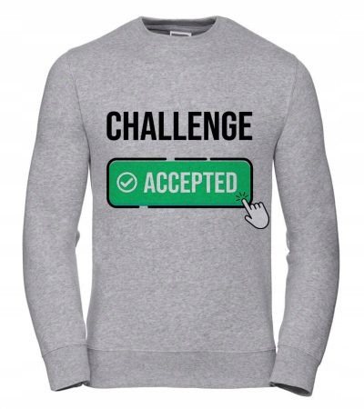 Pánská Mikina Challenge Accepted 3XL Šedá Dárek pro chlapce Fac