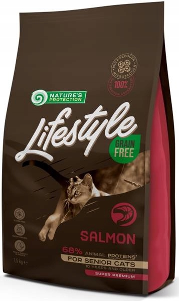 Levně Nature's Protection Cat Dry LifeStyle Gf Senior Salmon 1,5 kg