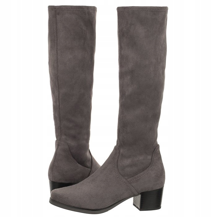 Dámské kozačky na podpatku Caprice šedé 9-25506-41