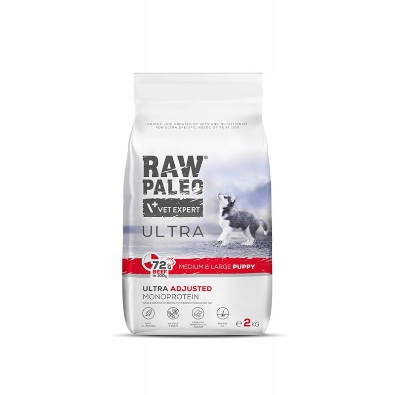 Vetexpert Raw Paleo Ultra Krmivo pro štěňata Medium/Large Hovězí maso 2 kg