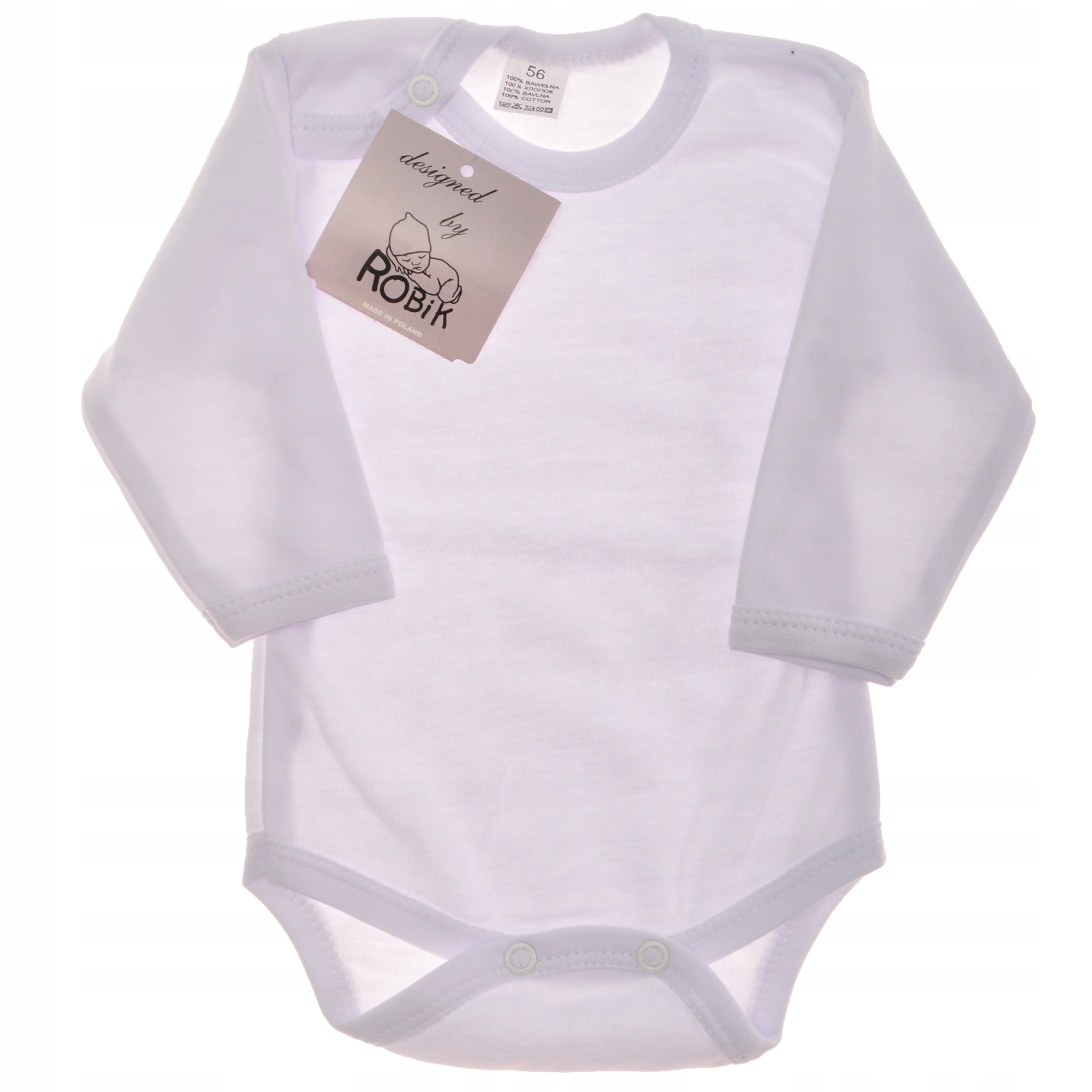 

Białe Body długi rękaw r.80 Robik
