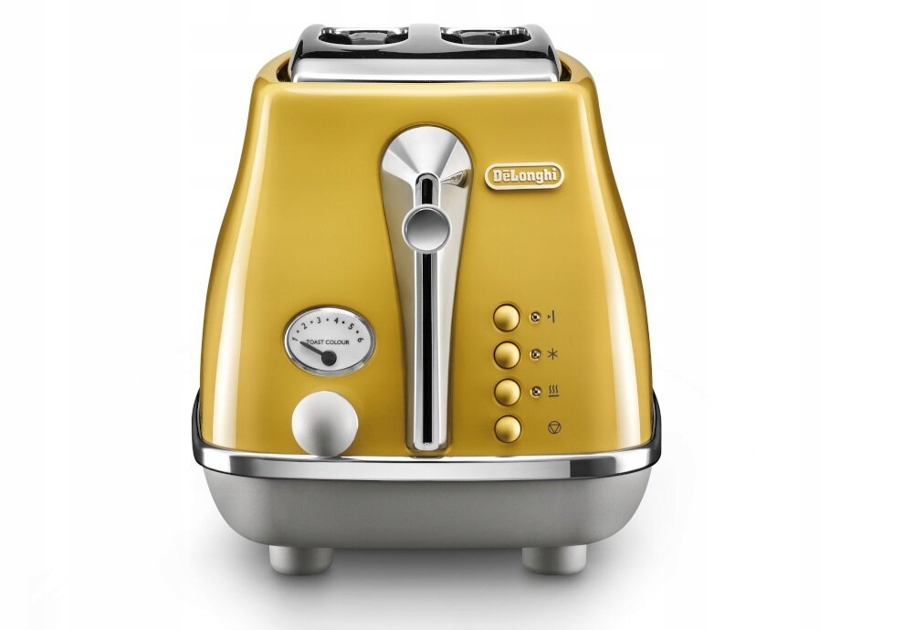 Toster DE LONGHI Icona Vintage CTOC2103.Y 900W Kolor dominujący żółty/złoty