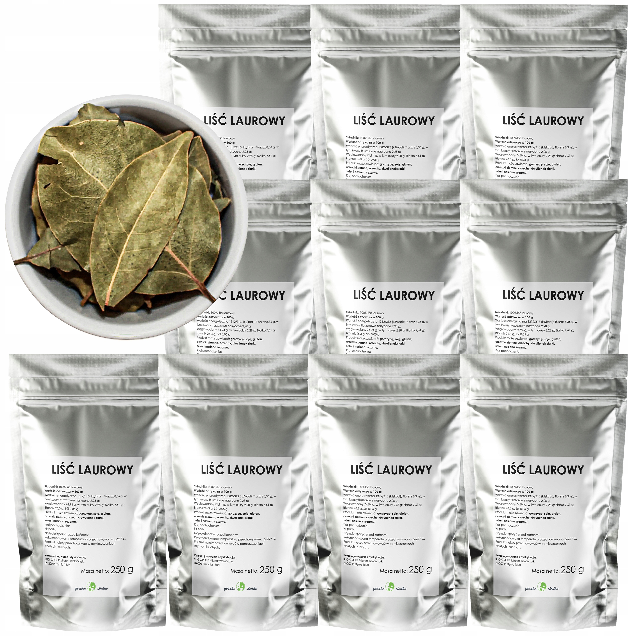 Liść laurowy 2,5kg cały Suszony naturalna przyprawa do rosołu Gorzko Słodko