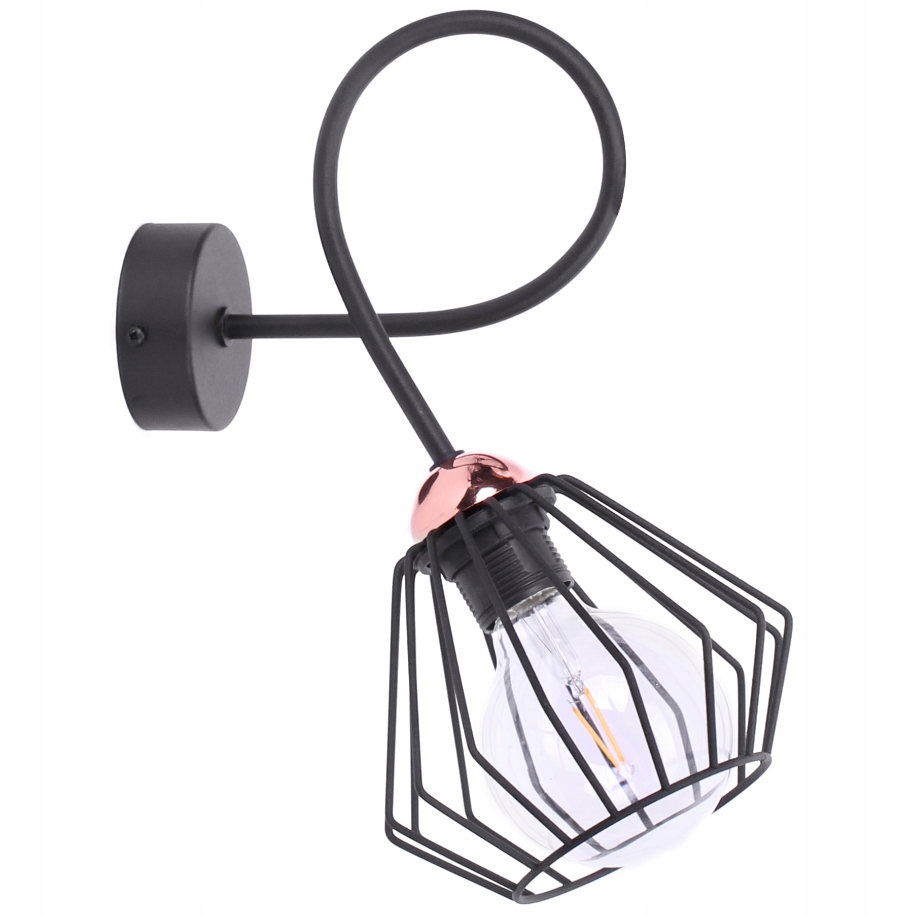 Nástěnná lampa s měděným podstavcem u stínítek do obývacího pokoje Edison E27
