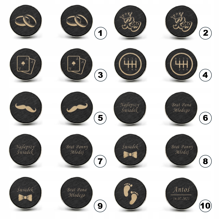 Spinki do mankietów z grawerem TWÓJ TEKST+ GRAFIKA Marka WatchMe