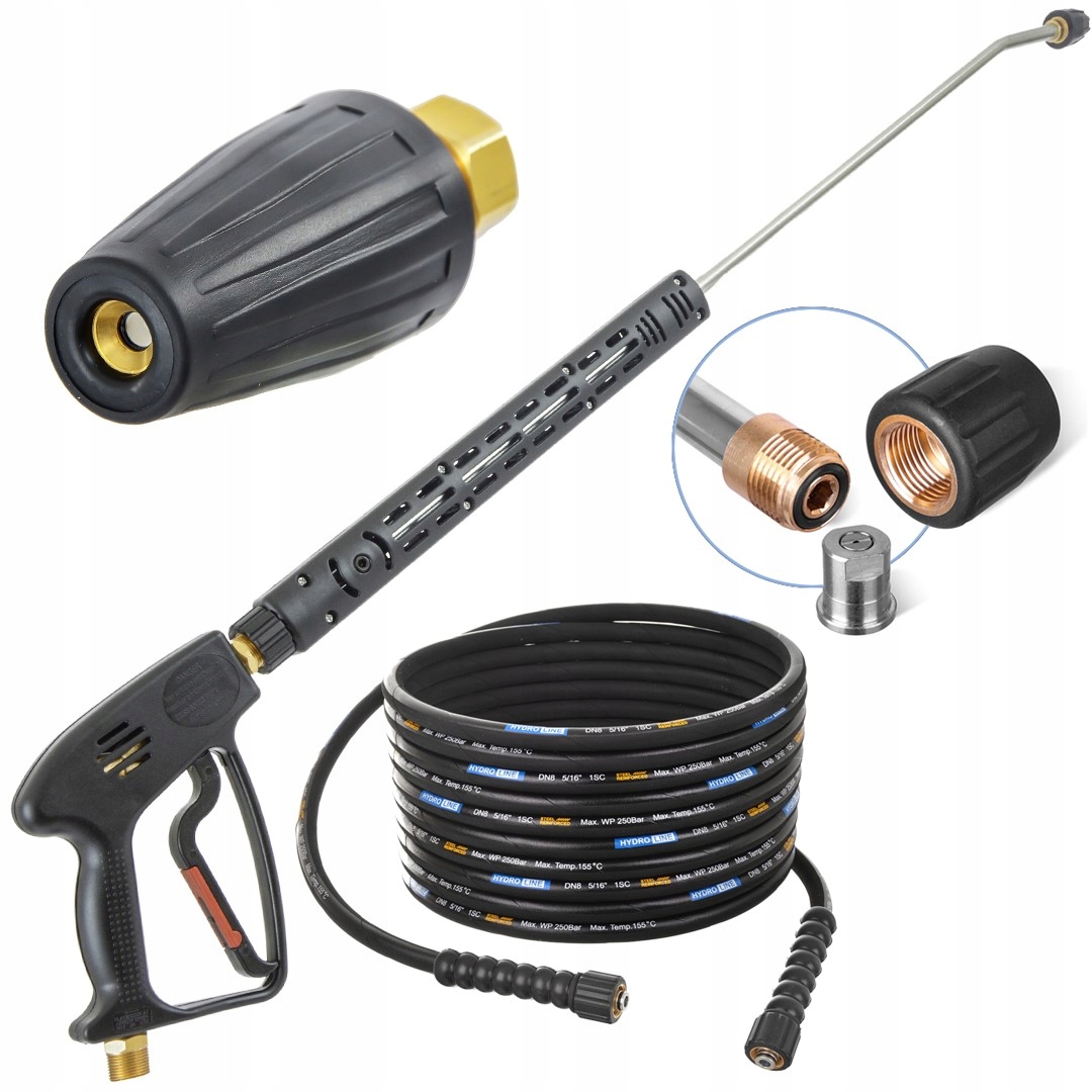 Pistole lanková turbotrysková hadice 15 m DN8 250 bar pro myčku Karcher Hd Hds