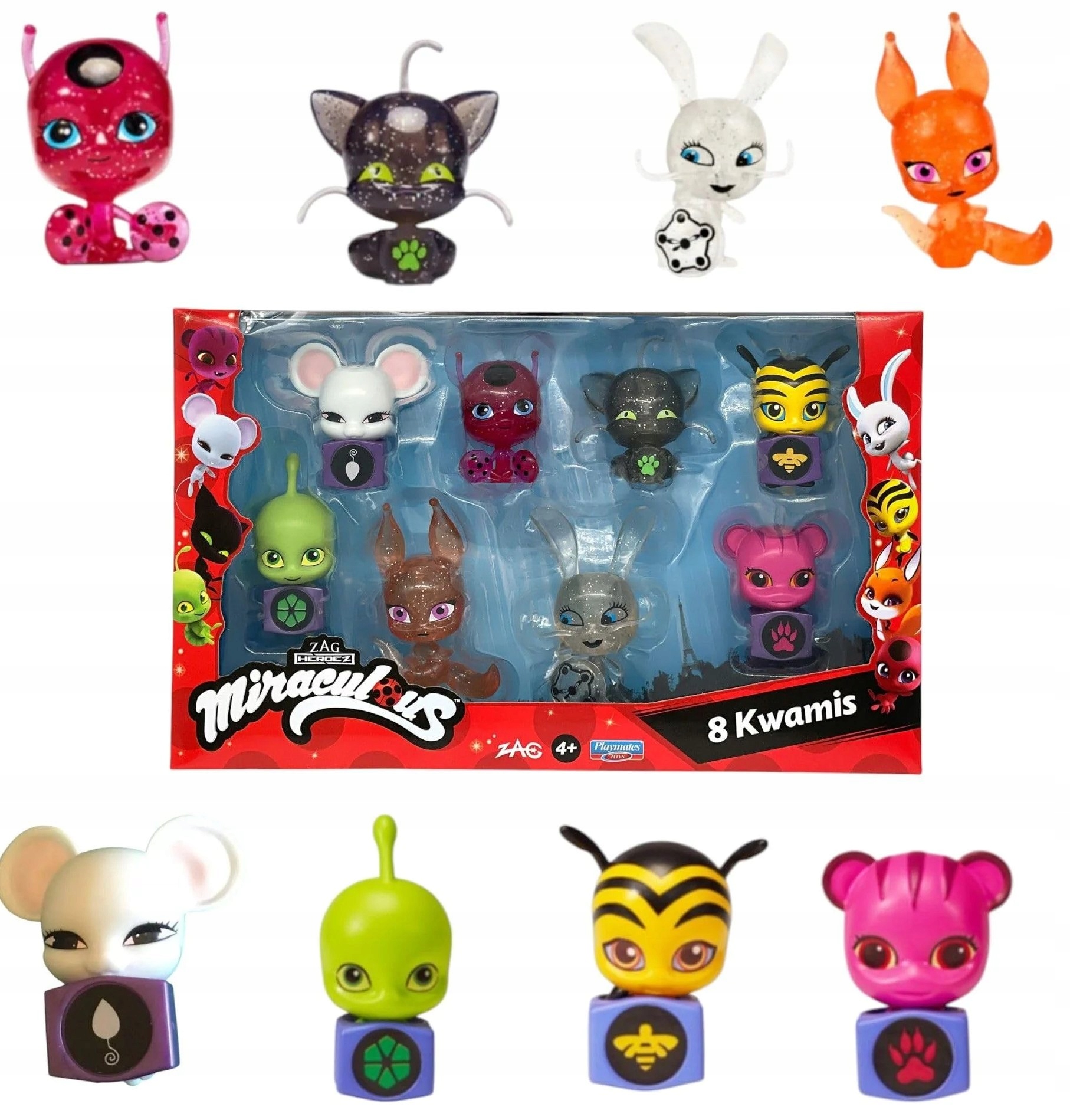 Miraculous Beruška Sada 8 Figurek Kwami Ladybug Miraculum Tikki Trixx