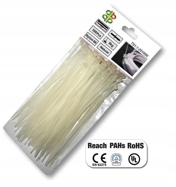 

Bradas Opaska Plastikowa Biała 3,6 x 250mm 100szt