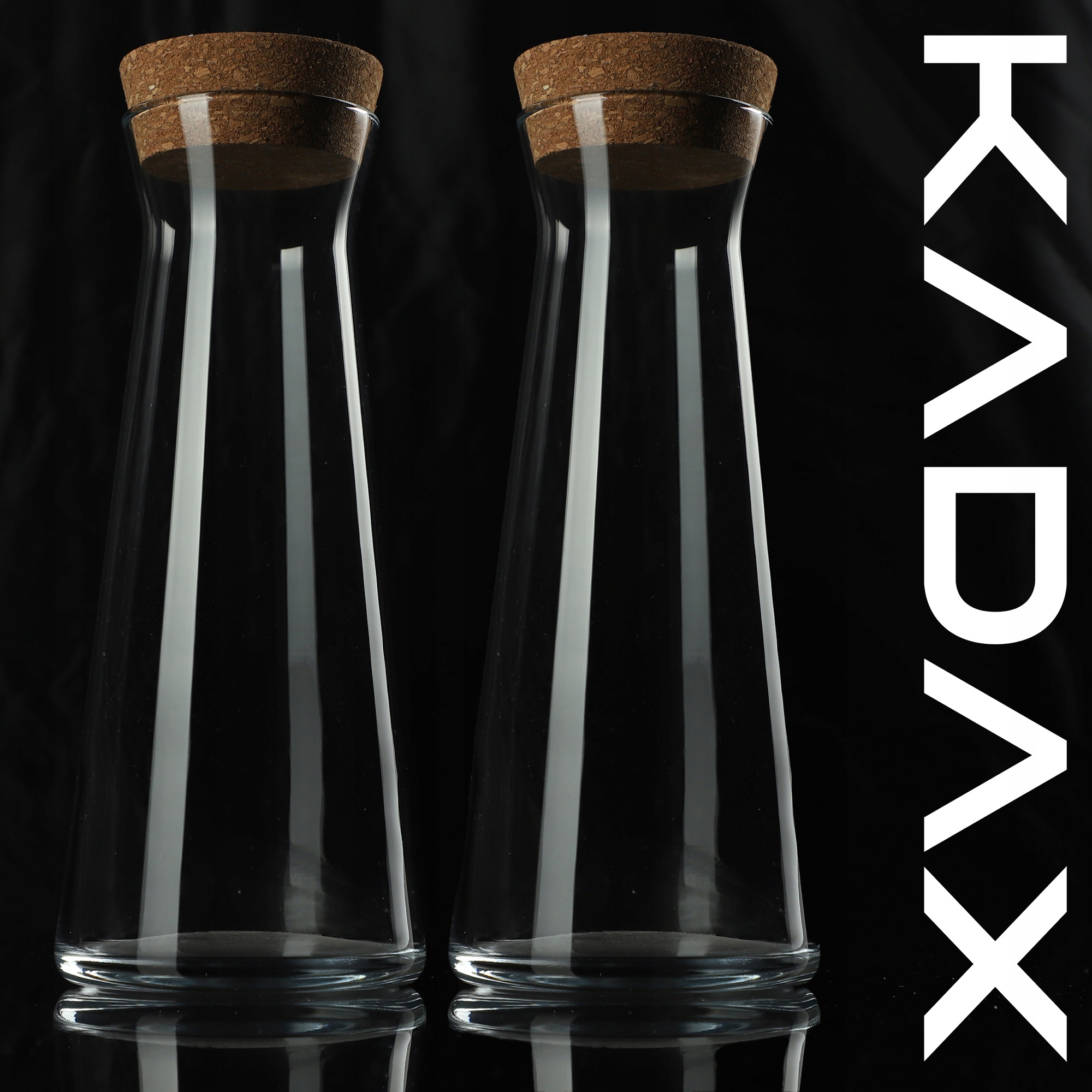 2x KARAFKA SZKLANA DZBANEK Z KORKIEM 1L NA WODĘ LEMONIADĘ SOK Materiał wykonania szkło