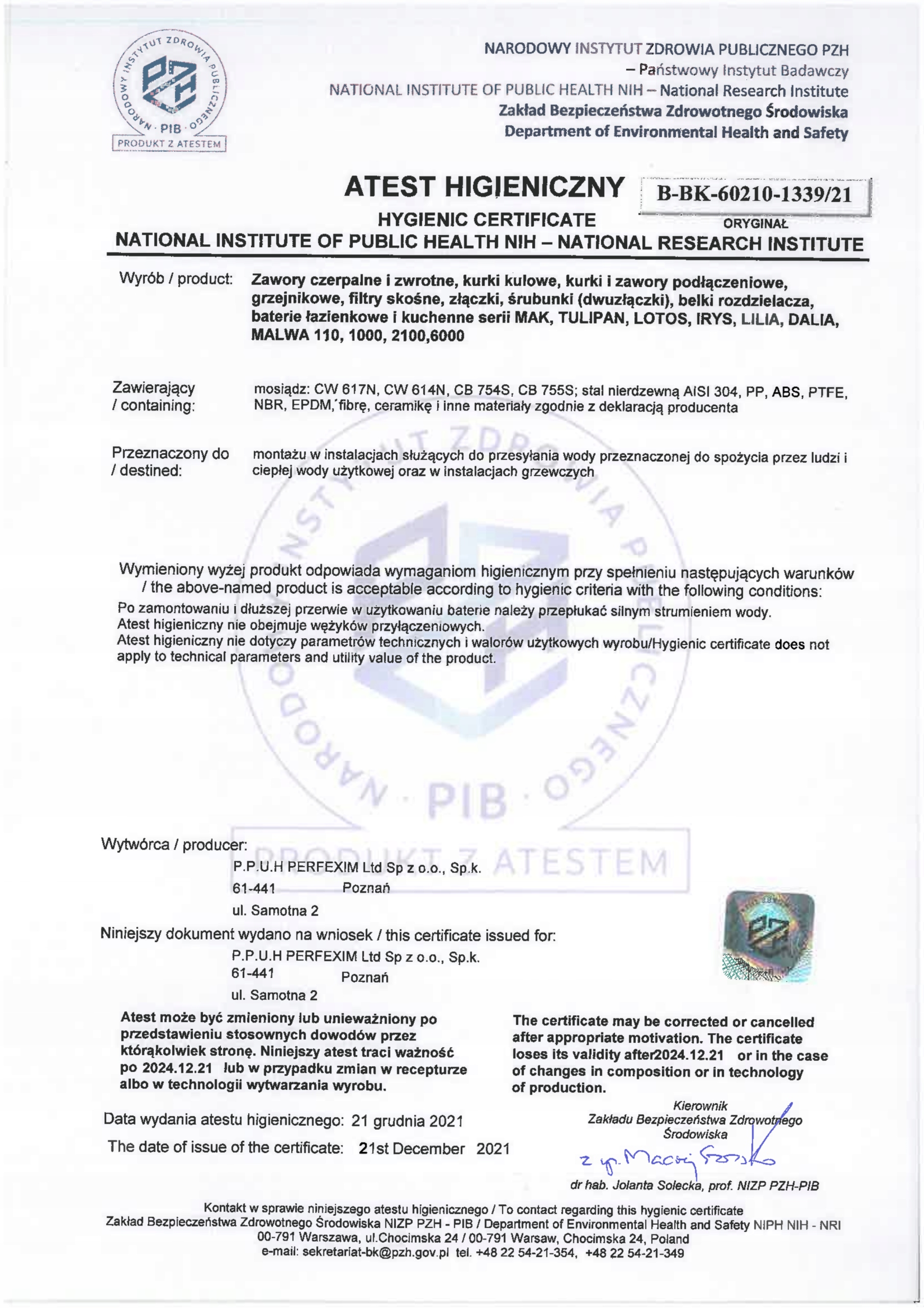 PERFEXIM ZAWÓR KULOWY WODNY MOTYLEK DO WODY DN20 3/4" WW Marka Perfexim