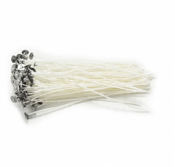 

Knoty bawełniane z blaszką do świec wosku 10cm