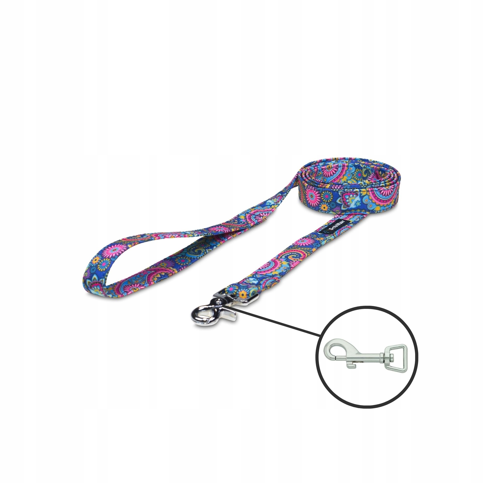 Levně Vodítko městské pro malého středního psa modré paisley 200cm 20mm S M
