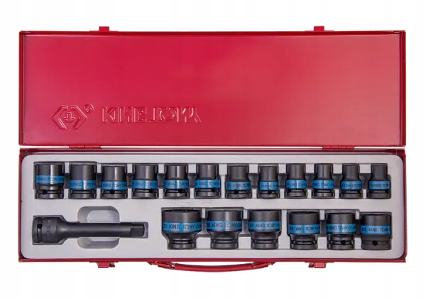 ZESTAW NASADEK UDAROWYCH 1/2" 19cz. KRÓTKIE 6-kąt. 10 - 32mm + PRZEDŁUŻKA 4