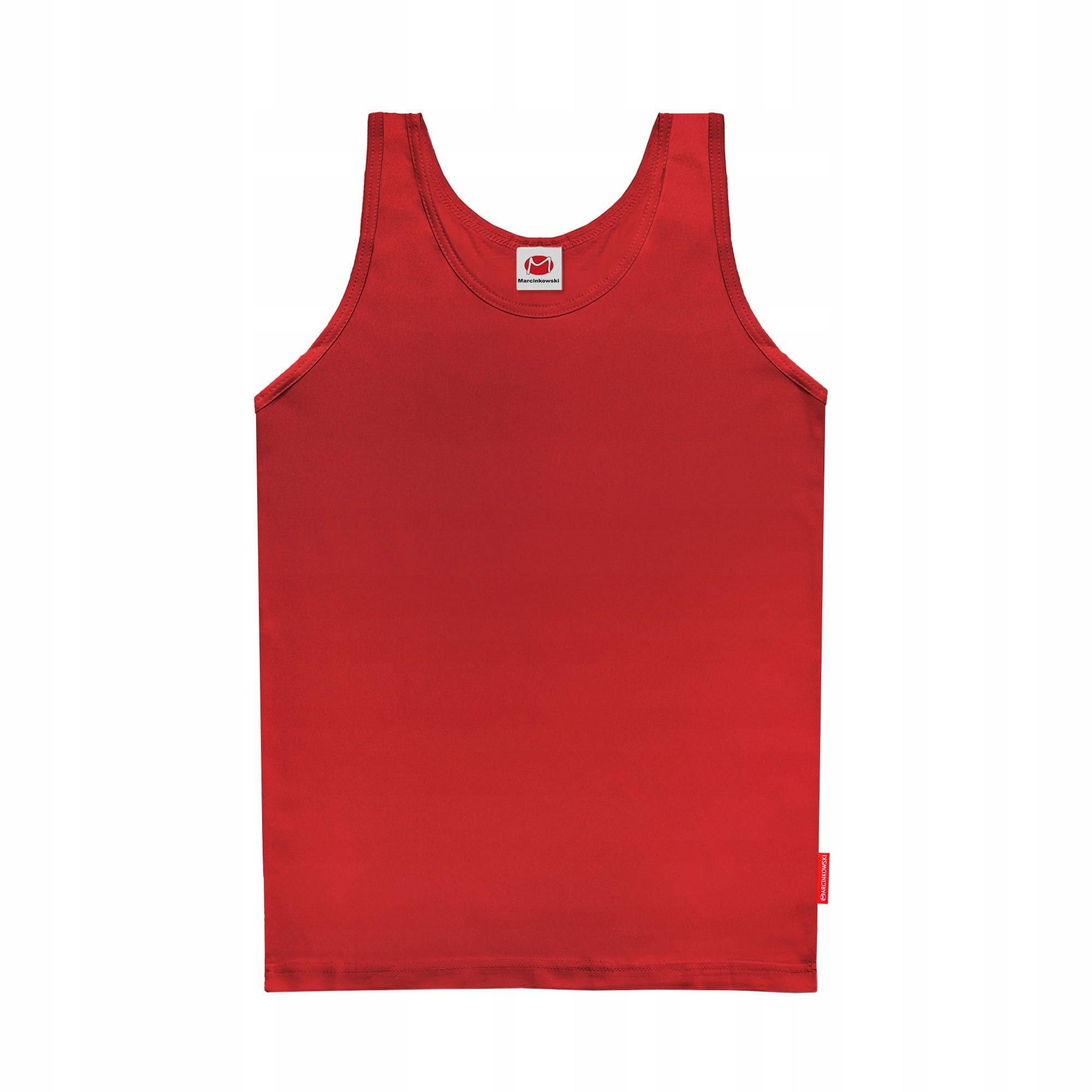 PODKOSZULKA MĘSKA XXL CZERWONA BAWEŁNA GŁADKA NA RAMIĄCZKACH PODKOSZULEK