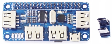 Moduł rozszerzenia 4x USB 2.0/1.1 USB HUB dla Raspberry Pi Zero/Zero W/3B+