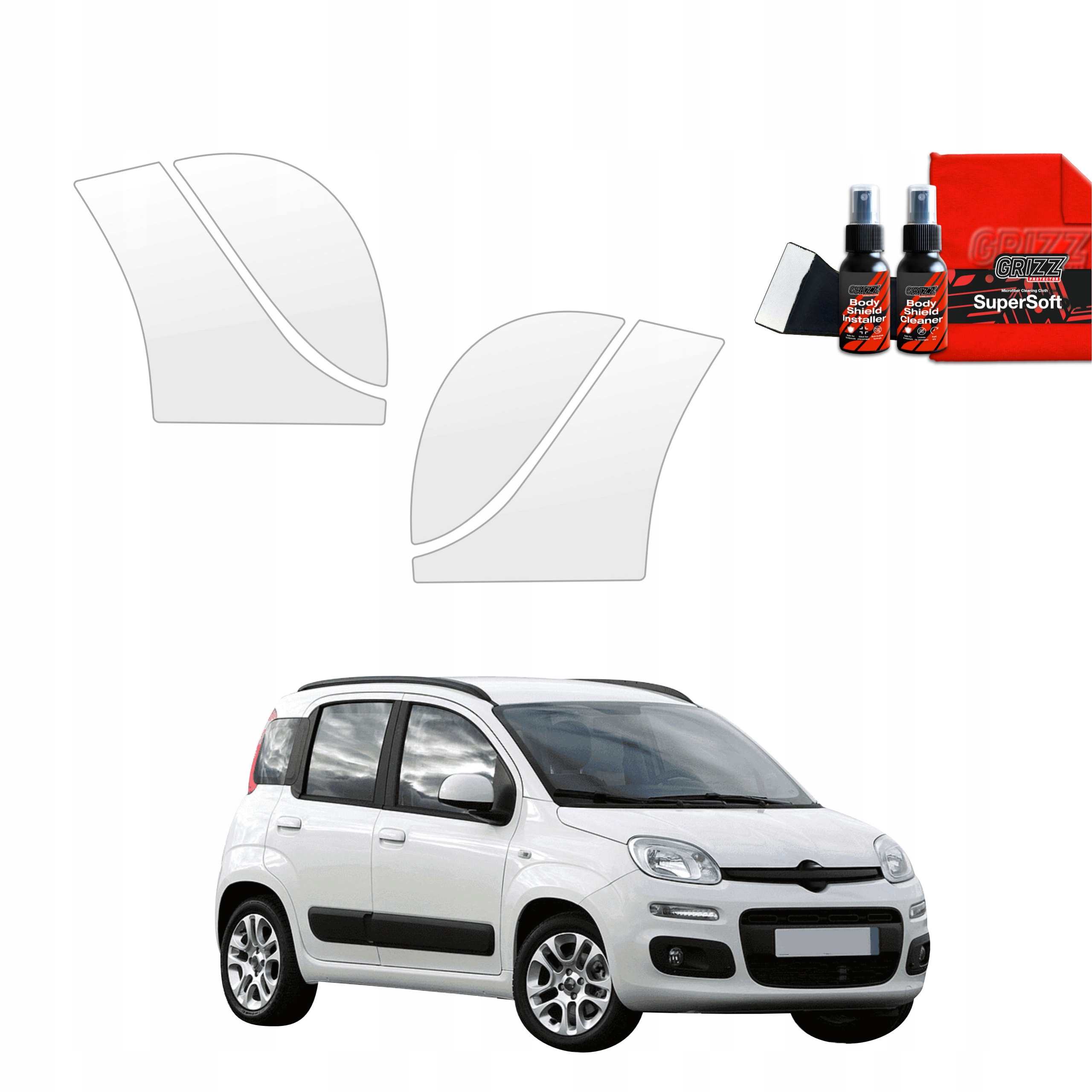 4v1 Fólie Ppf dýha na kola pro Fiat Panda 3 Hatchback 5D (2011-2016)