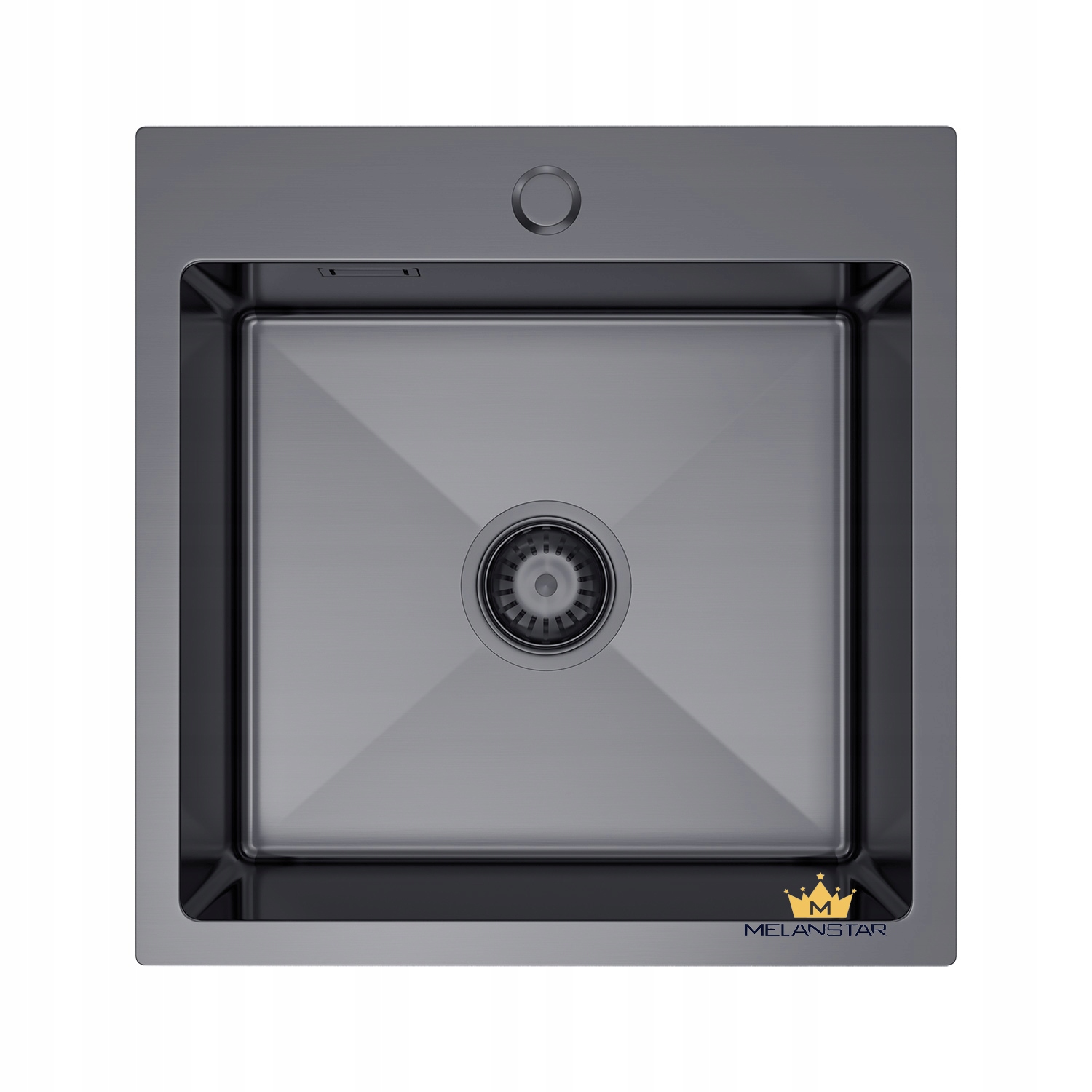 Zápustný drez z ocele s grafitom 50 x 40 cm a sifónom Melanstar