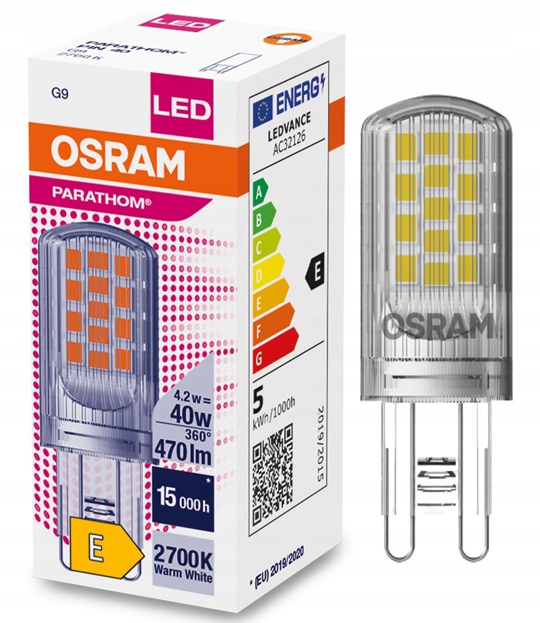 

Osram Led kapsułka Pin 4.2W 40W 2700K 230V G9